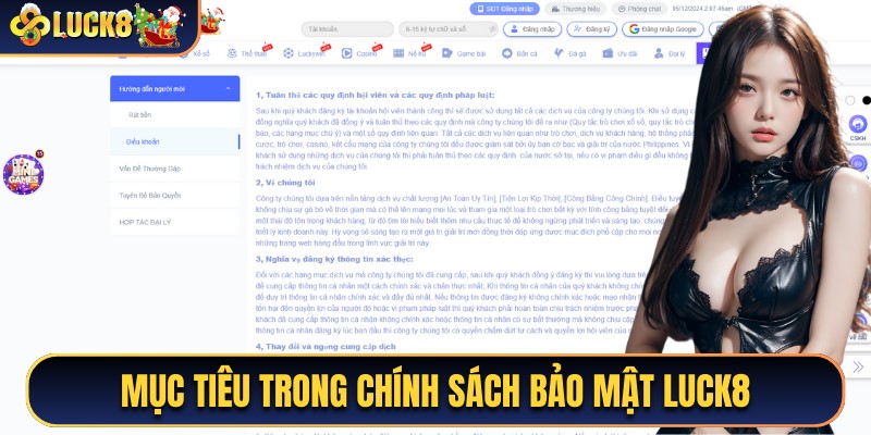 Chính sách bảo mật và mục tiêu của Luck8
